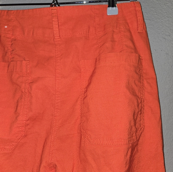 Nicole Miller New York Fall Orange Wide Leg Linen Blend Pants Size 10 - Picture 8 of 13